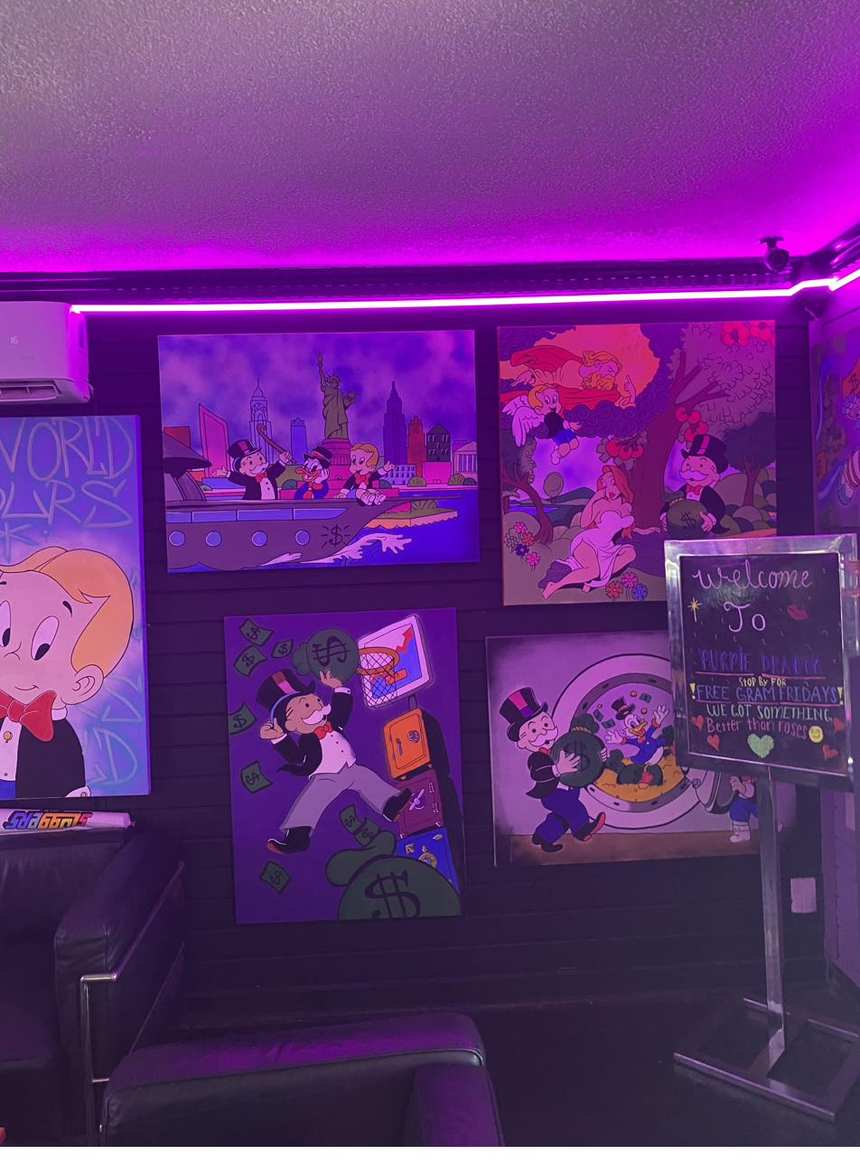 Wide view of the lounge canvas wall
